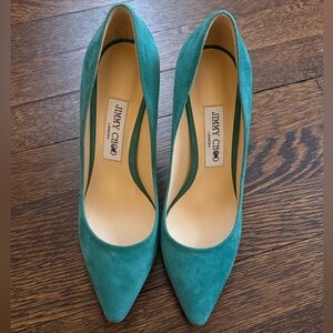Jimmy Choo Emerald Green Suede Heels